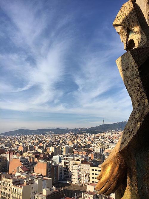 Uitzicht vanaf de toren van de Sagrada Familia in Barcelona